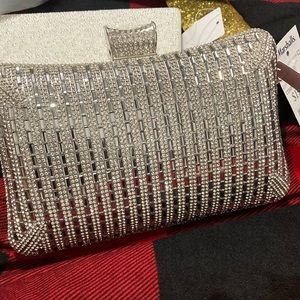 Alessia silver rhinestone womens clutch